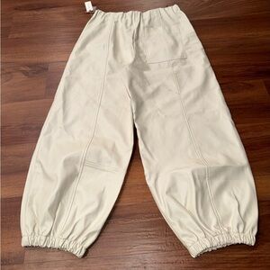 Maeve Anthropologie Faux Leather Barrel Jogger Pants Ivory NWT Size M